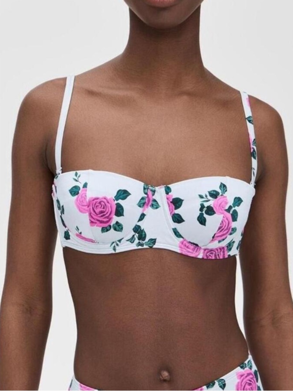 GOOD AMERICAN NWT Satin Underwire Bikini Top - Size S - MSRP $89